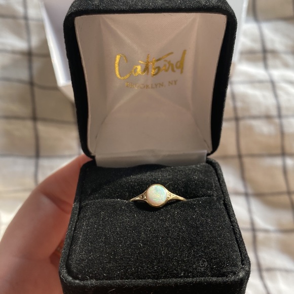 CATBIRD 14k gold opal FLORENCE SOLITAIRE RING engagement - Picture 5 of 6